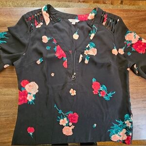 Black floral Candies business top